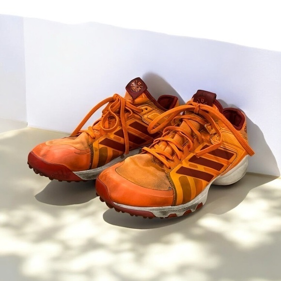 Adidas Orange Field Hockey Turf Shoes LUX size M7 W8 - Picture 7 of 8